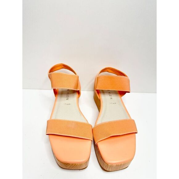 Ann Klein Sandals‎ Size 6.5 Orange Slip On Platform Open Square Toe Summer Shoes - Picture 4 of 11